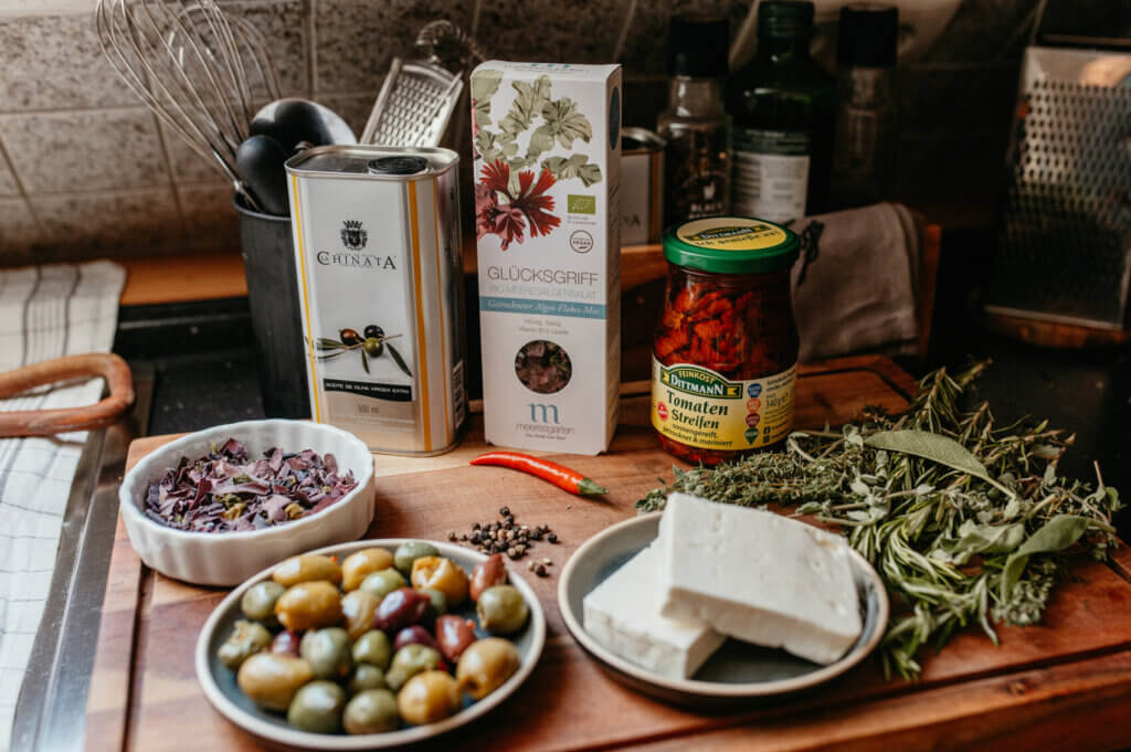 Ingredients on a table.