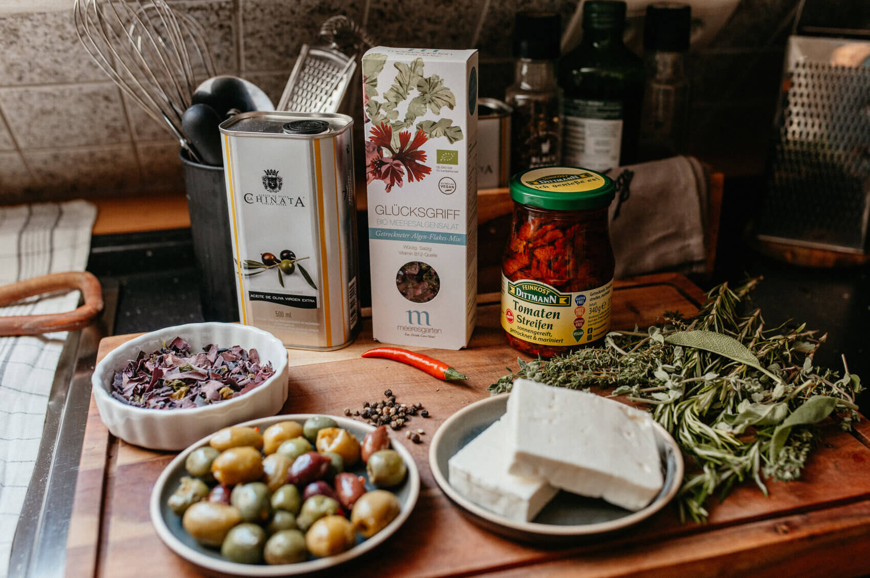 Ingredients on a table.