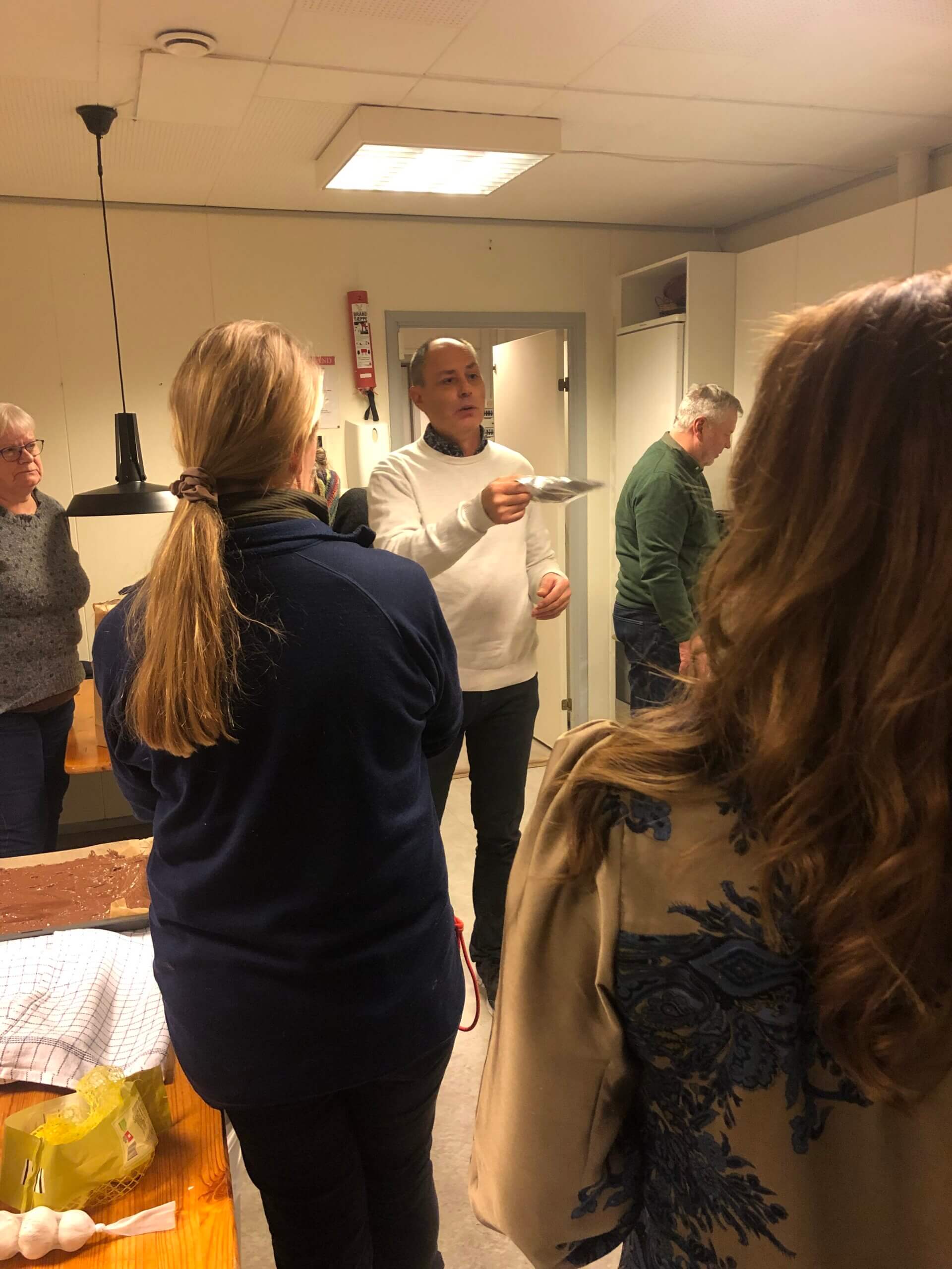 People inside talking to one another